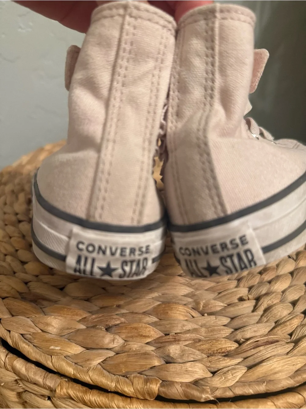 Converse Kids Blush Pink High-Top Sneakers with Satin Bows